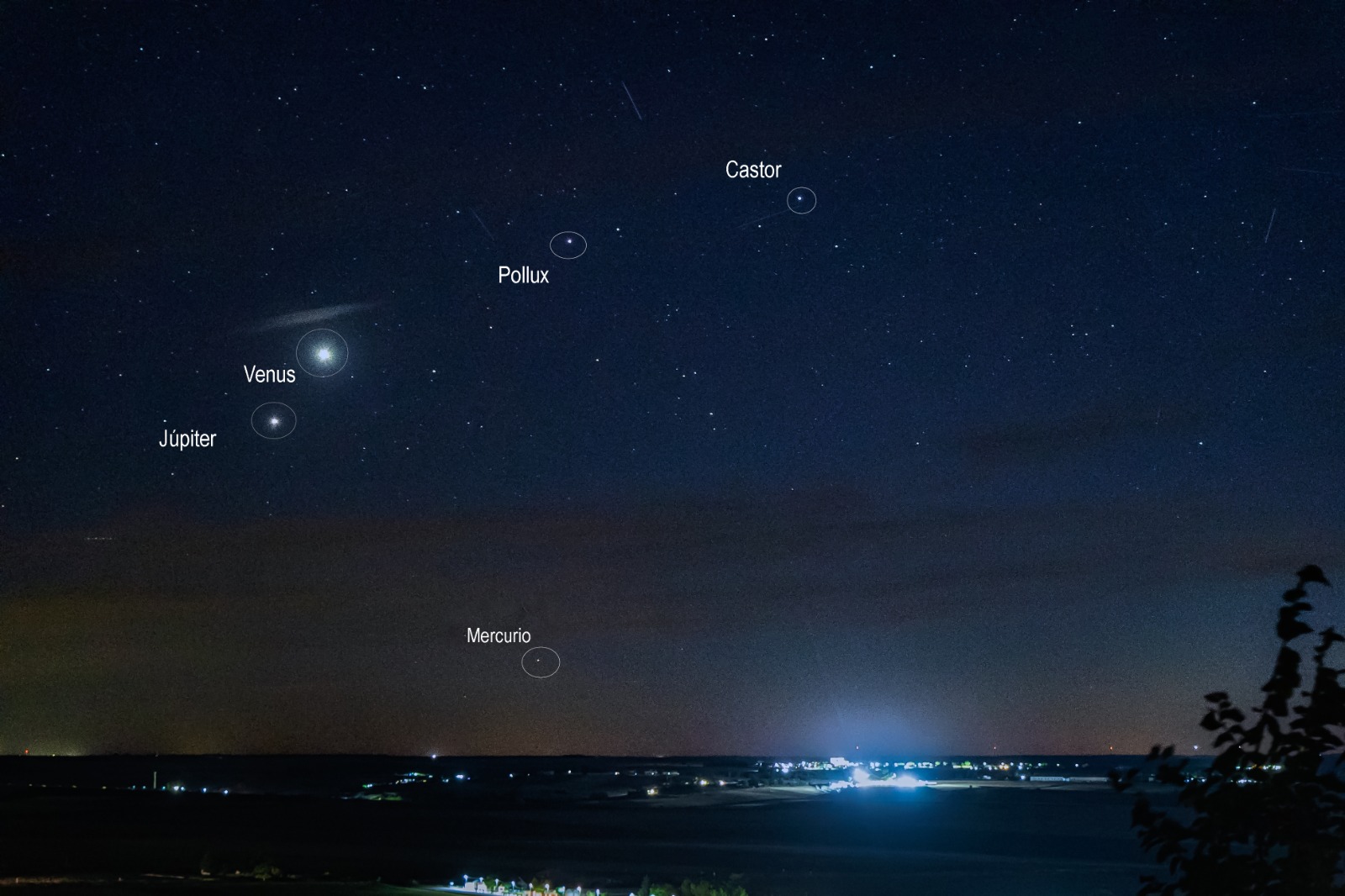 Conjunción Venus Júpiter desde la ermita del Viso