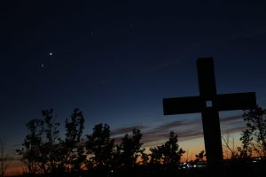 Conjunción Venus Júpiter desde la ermita del Viso